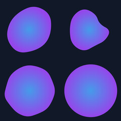 Set Abstract Colorful Gradient Blob with Blur Effect in Red and Blue