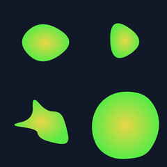 Set Abstract Colorful Gradient Blob with Blur Effect in Red and Green and Yellow