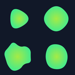 Set Abstract Colorful Gradient Blob with Blur Effect in Red and Green and Yellow