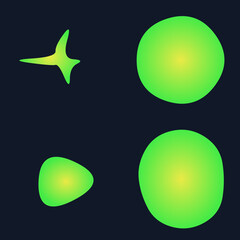 Set Abstract Colorful Gradient Blob with Blur Effect in Red and Green and Yellow