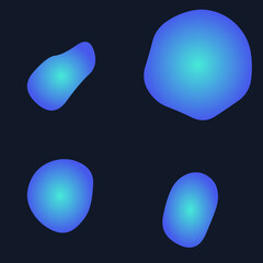 Set Abstract Colorful Gradient Blob with Blur Effect in Red and Blue