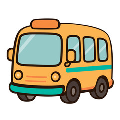 Cute Cartoon School Bus Illustration