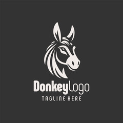 Vintage Black White Donkey Emblem