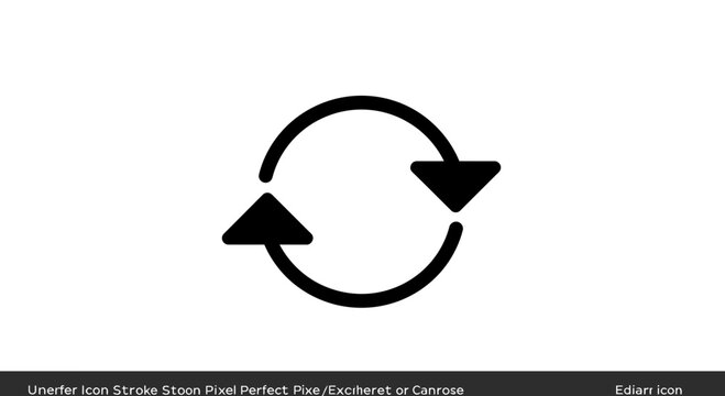 Black circular arrows icon, representing reload, refresh, repeat or recycling