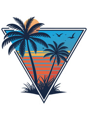 Summer palm trees vector illustration