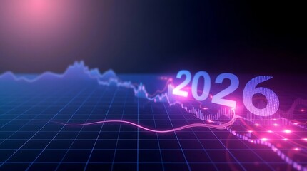 Business Growth and Future Strategy Concept 2025 to 2026 with Digital Data Visualization
