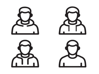 Fototapeta premium Teenager lifestyle outline icons designed in vector illustration