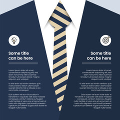 Infographic template. Suit with tie and 2 steps