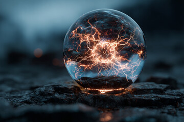 Conceptual illustration representing scientific power, physics experiments, and energy flow. Suitable for education, research, and technological projects.