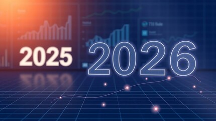 Business Growth and Future Strategy Concept 2025 to 2026 with Digital Data Visualization