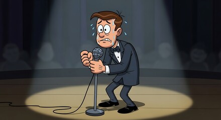 Stage Fright Cartoon. (2)
