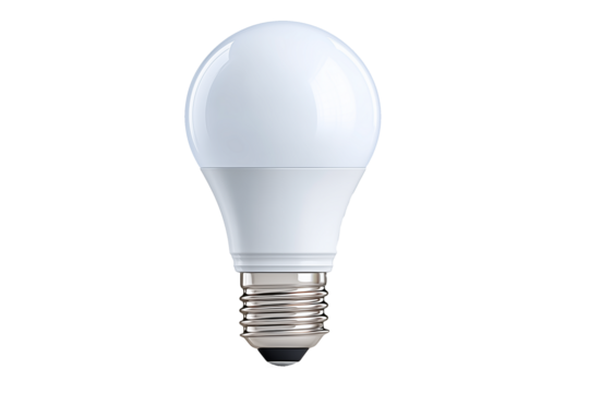 LED light bulb energy efficient type isolated on white background