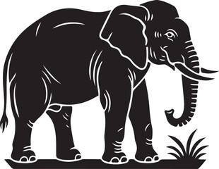 black silhouette of a indian elephant vector design © master2d