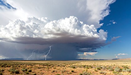 Vast storm clouds over arid landscape