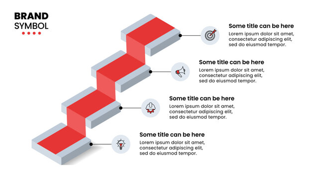 Infographic template. Isometric staircase with 4 steps