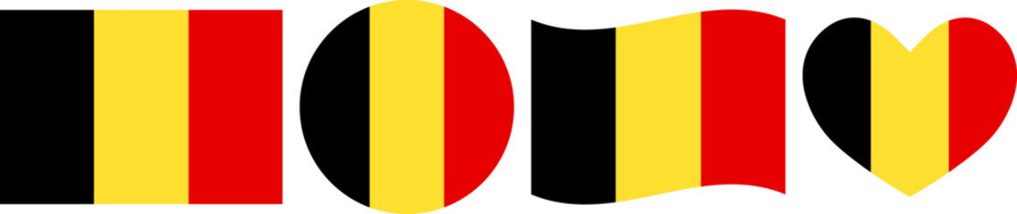 Belgium flag illustrator country flags symbol National Collection International  Set