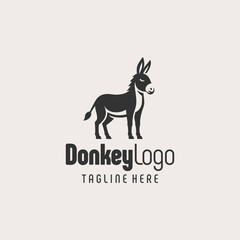 Elegant Black White Donkey Symbol