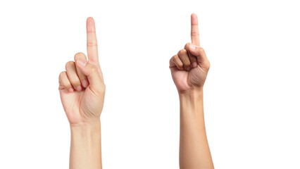 A hand showing its index finger pointing up to the sky