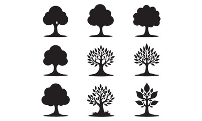 Silhouette Tree Collection Various Tree Silhouettes for Design