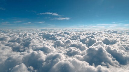Naklejka premium Serene sky over expansive cloudscape. AI image