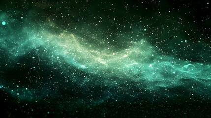 Explore the stunning green galaxy nebula background with stars and cosmic dust for wallpaper use