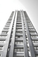 Exploring the heights of modern architecture a high rise building in monochrome photography
