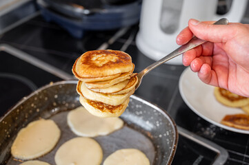 Stack of Pancakes on Fork