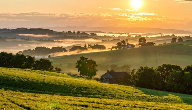 Sunrise over rolling hills (1)