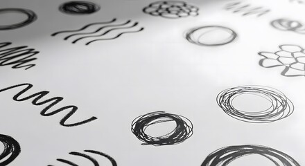 Abstract sketch patterns: Exploring a collection of hand-drawn doodles and scribbles.