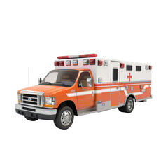  3d model of an ambulance on a white background 