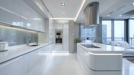 modern apartment kitchen high tech appliances glos