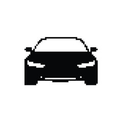 Pixelated Car Front View Graphic for Retro Gaming and Technology Concepts a Simple Design