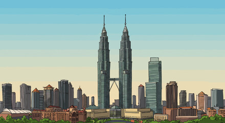 Petronas Towers in Kuala Lumpur - Iconic Twin Skyscrapers