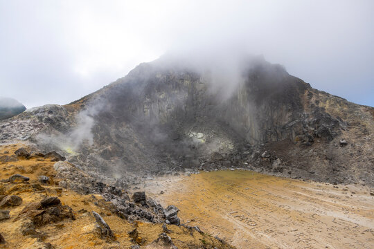 Mount Sibayak, a volcano in Kato Regency, Sumatra, Indonesia