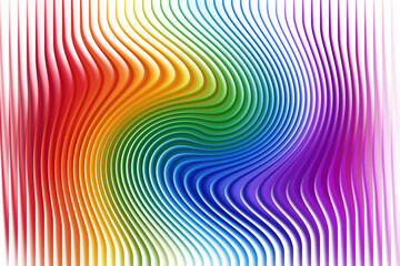 Colorful rainbow vortex with wavy lines and bright vibrant colors
