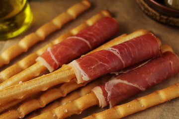 Grissini - Italian bread sticks with proscuitto	