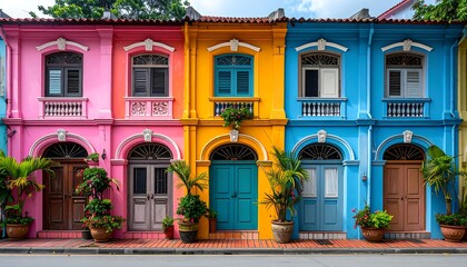 Colorful row houses