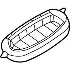 Inflatable Dinghy Line Vector