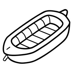 Inflatable Dinghy Line Vector