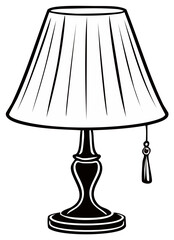 Classic table lamp with a pleated lampshade and decorative tassel