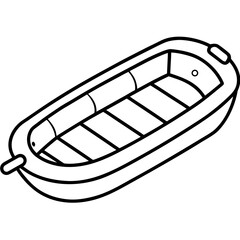 Inflatable Dinghy Line Vector