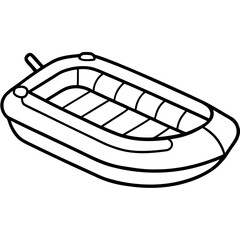 Inflatable Dinghy Line Vector