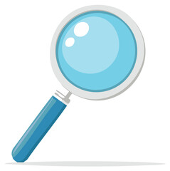 Blue and Gray Magnifying Glass Illustration for Search and Discovery Concepts