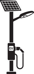 Solar-Powered Streetlight with Electric Vehicle (EV) Charging Station Icon