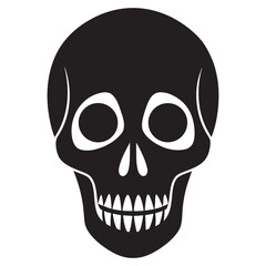 Fototapeta premium Detailed vector illustration of a human skeleton skull with dark empty eye sockets perfect for graphic design