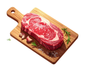 Rustic Butcher Flat Lay with Beef Steak and Spices