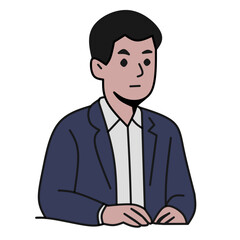 Businessman Character in Suit Illustration