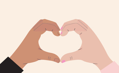 Couple Hands Forming Heart Shape Illustration