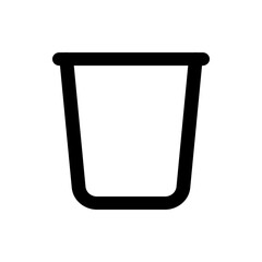 Illustration of a simple black outline of an empty container with rounded corners on a white background