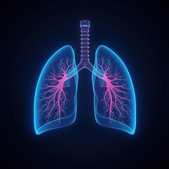sci-fi holographic illustration of human lung photo